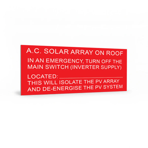 A.C. Solar Array on Roof Located