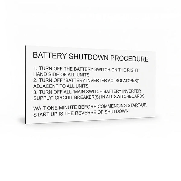 Battery Shutdown Procedure -Tesla
