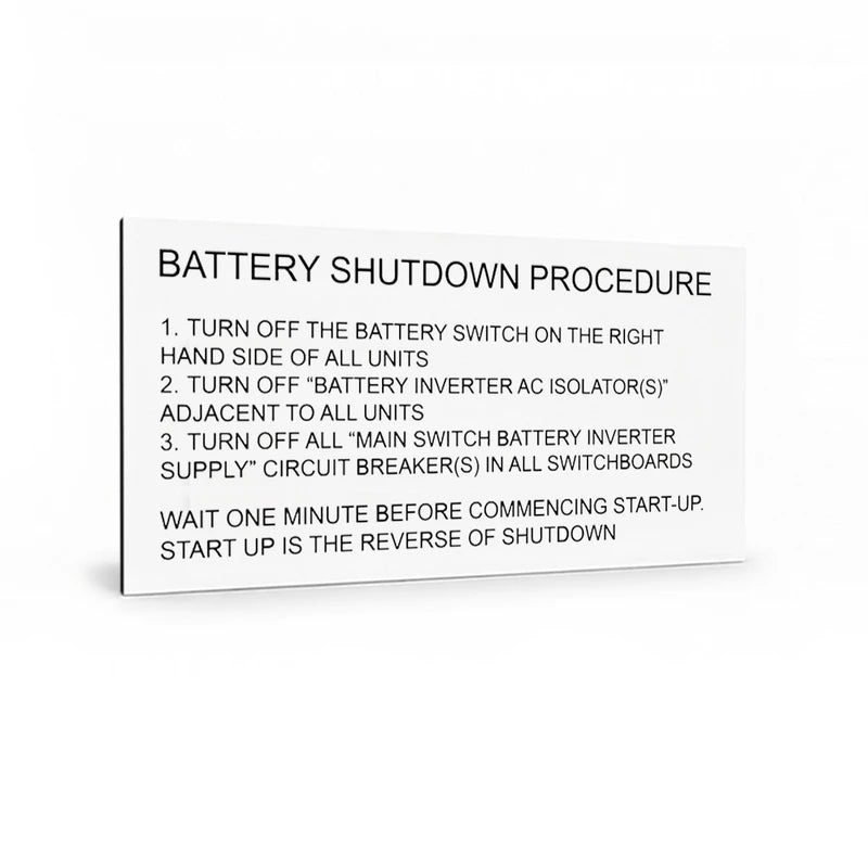 Battery Shutdown Procedure -Tesla