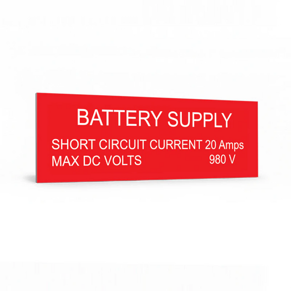Battery Supply Short Circuit Current Amps Max DC 980 Volts 20 Amps