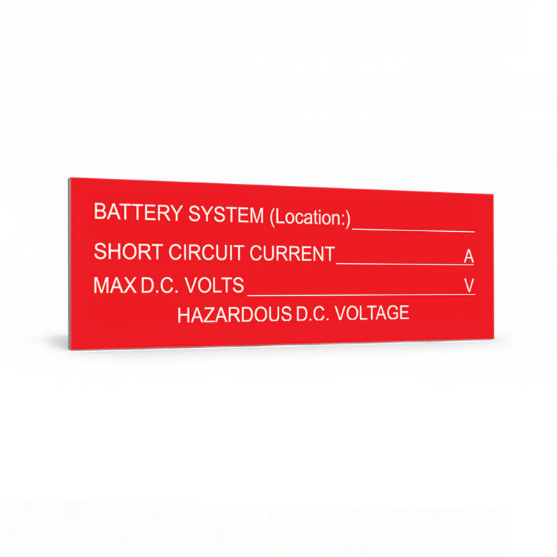 Battery System Location Hazardous D.C. Voltage