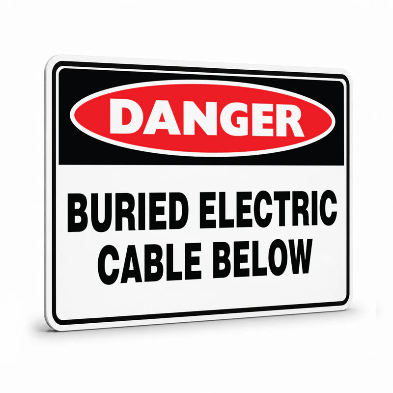 Danger - Buried Electric Cable Below Sign