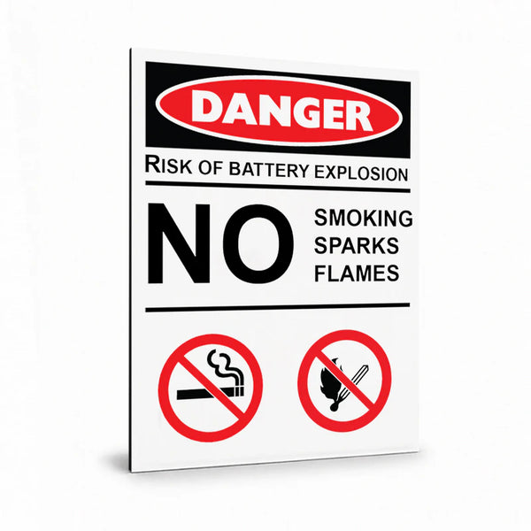 Danger Risk of Battery Explosion Label