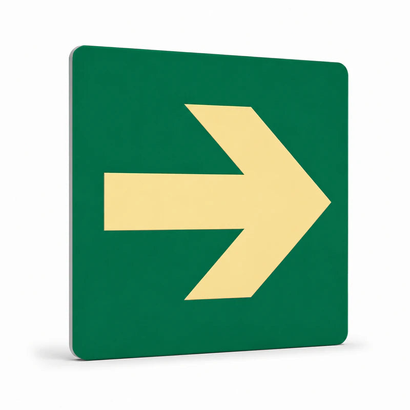 Exit & Evacuation - Diagonal Arrow Sign