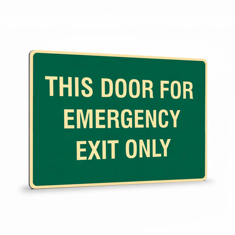 Exit & Evacuation - This Door For Emergency Sign