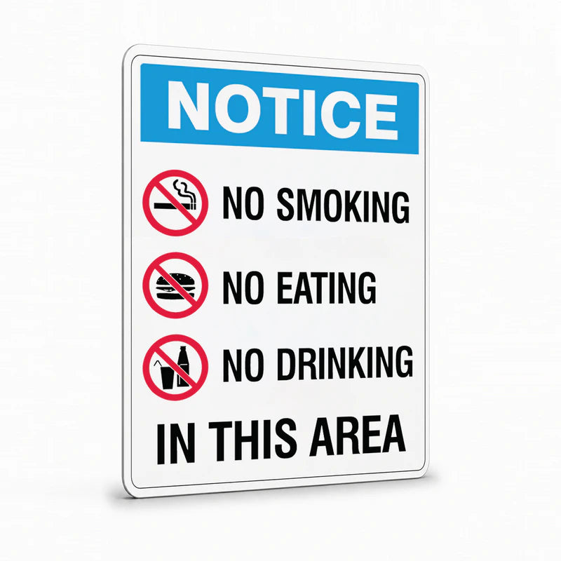 General Information - Notice No Smoking No Eating Signs