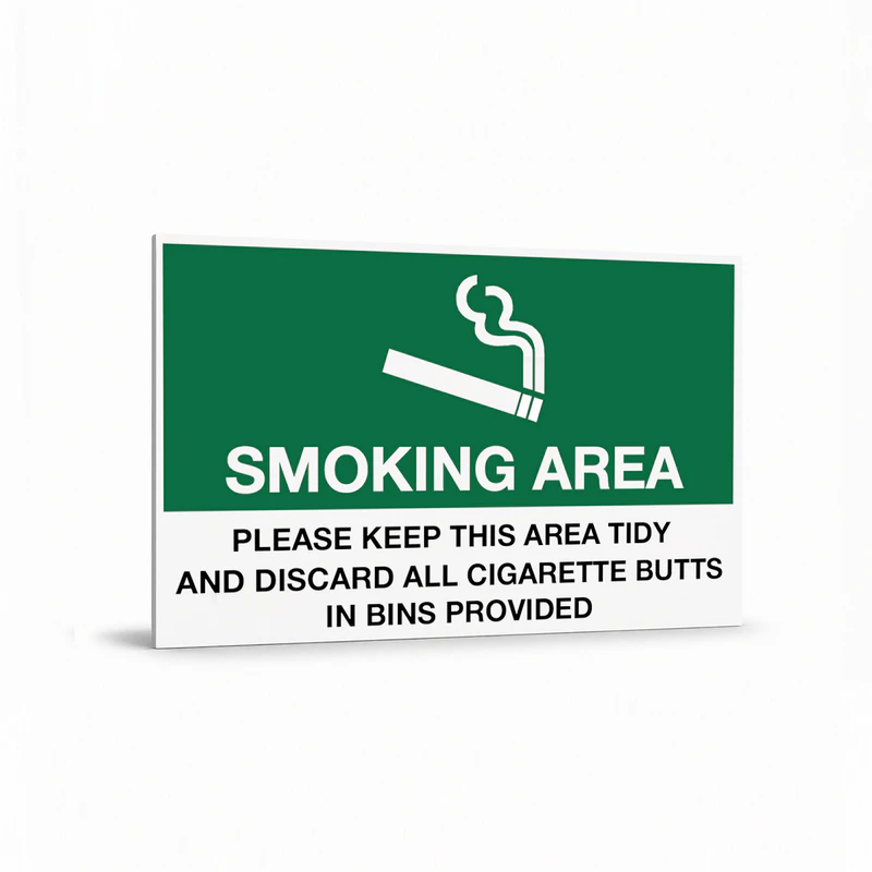 General Information - Smoking Area Please Keep Area Tidy Signs