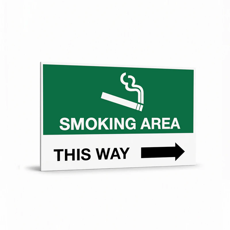 General Information - Smoking Area Right Arrow Signs