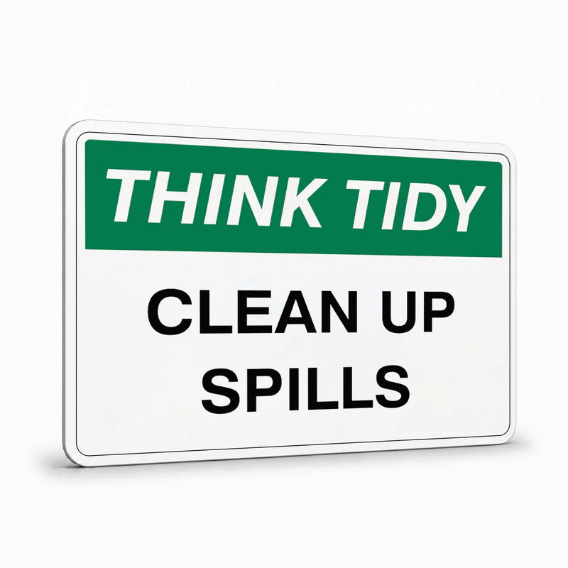 General Information - Think Tidy Clean Up Spills Signs