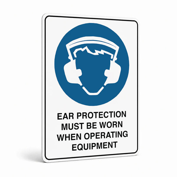 Mandatory - Ear Protection Operating Equipment Sign