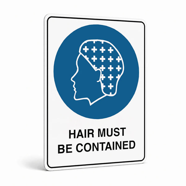 Mandatory - Hair Must Be Contained Sign