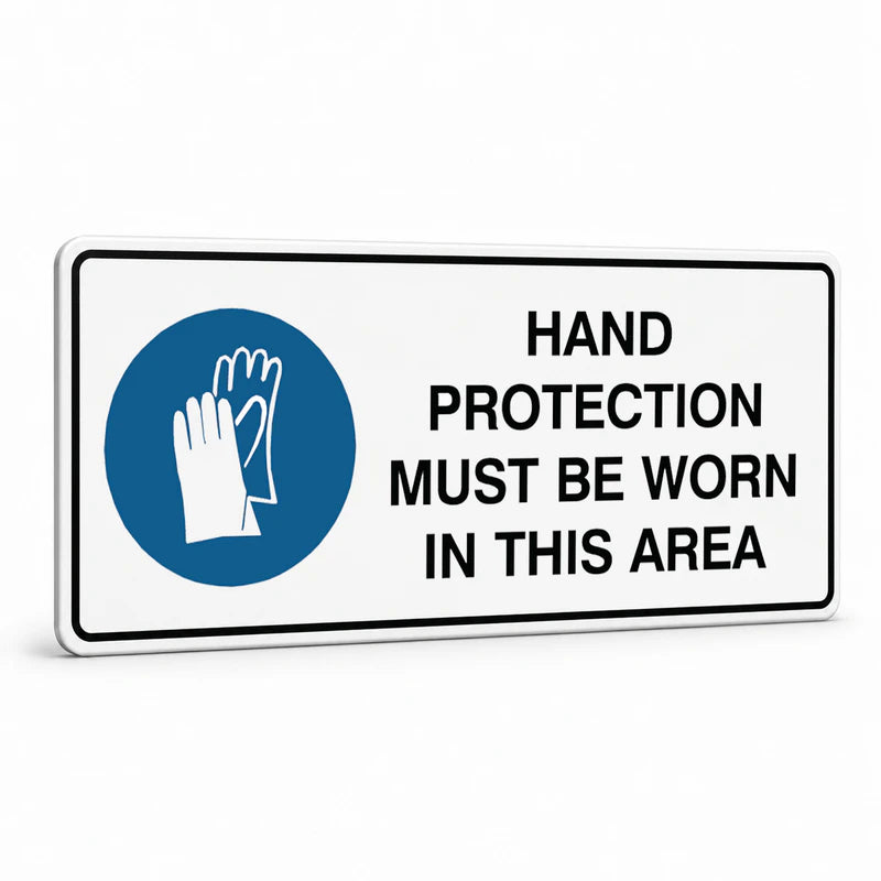 Mandatory Landscape - Hand Protection Area Sign