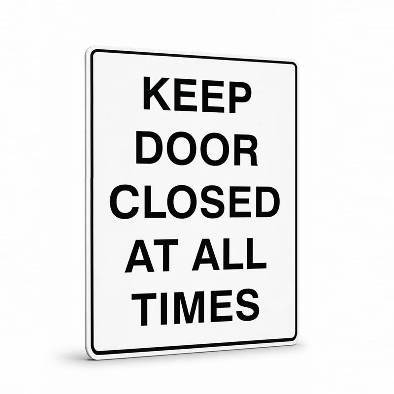 Property - Keep Door Closed At All Times Sign