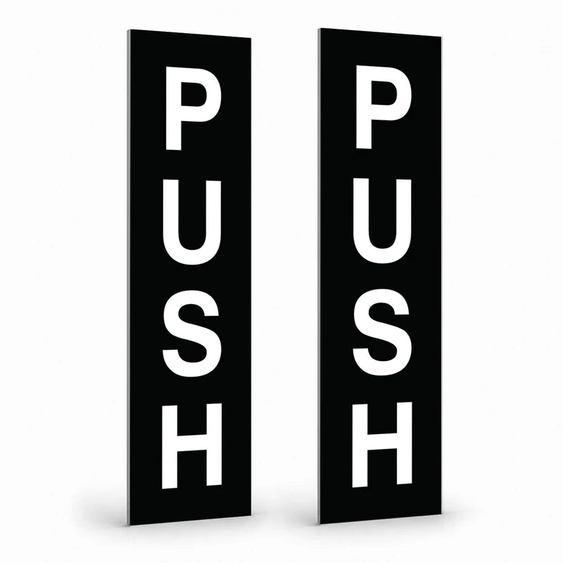 Property - Push Pull Set Black Portrait Sign