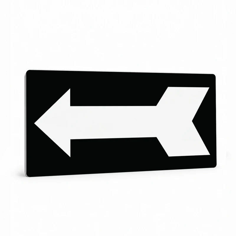 Property - White Arrow Black Background Sign