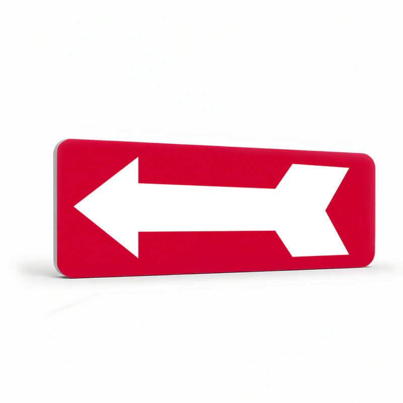 Property - White Arrow Red Background Sign