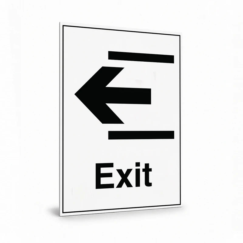 Public Area - Exit Left Arrow Sign