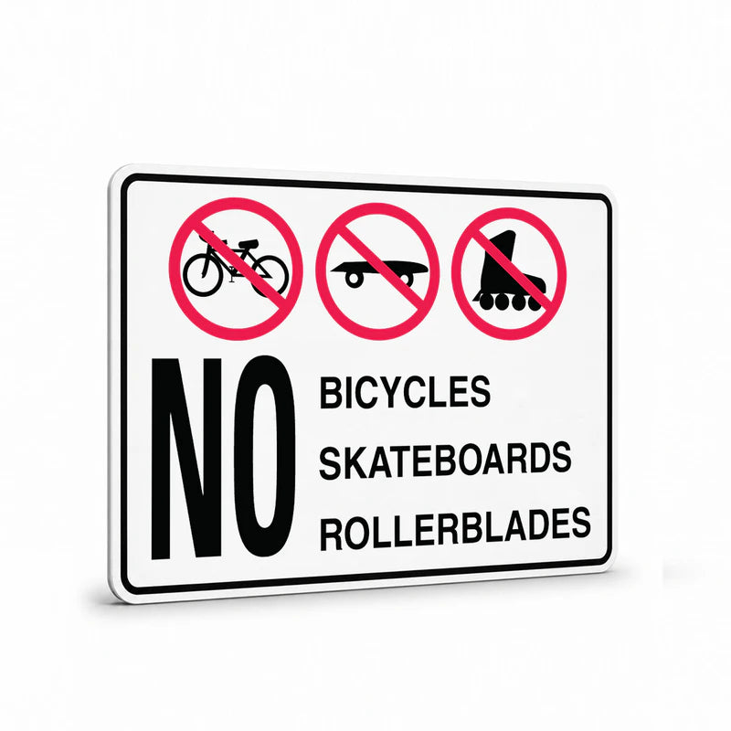 Public Area - No Bicycles Sign