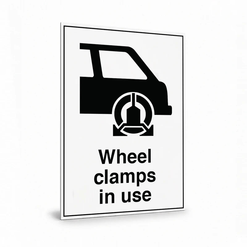 Public Area - Wheel Clamps In Use Sign