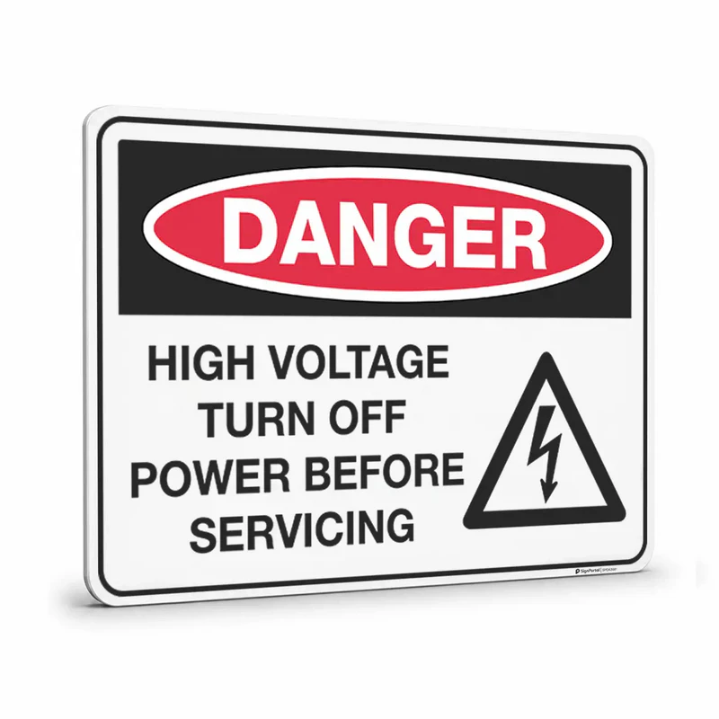 Danger - High Voltage Turn Off Power Before Servicing Sign