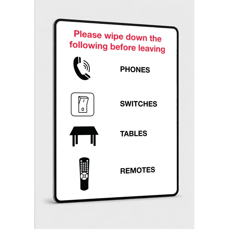 General Information - Please Wipe Down The Following Sign