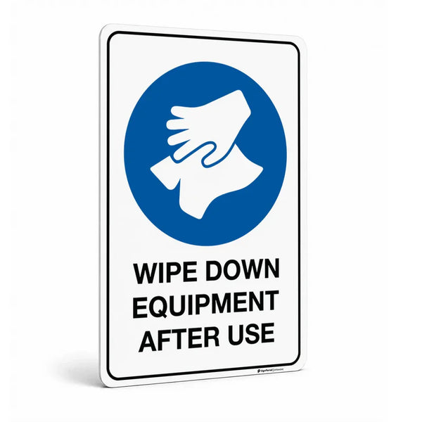 Mandatory - Wipe Down Equipment After Use Sign