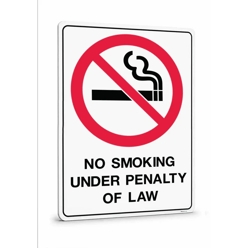 Prohibition - No Smoking Under Penalty Of Law Sign