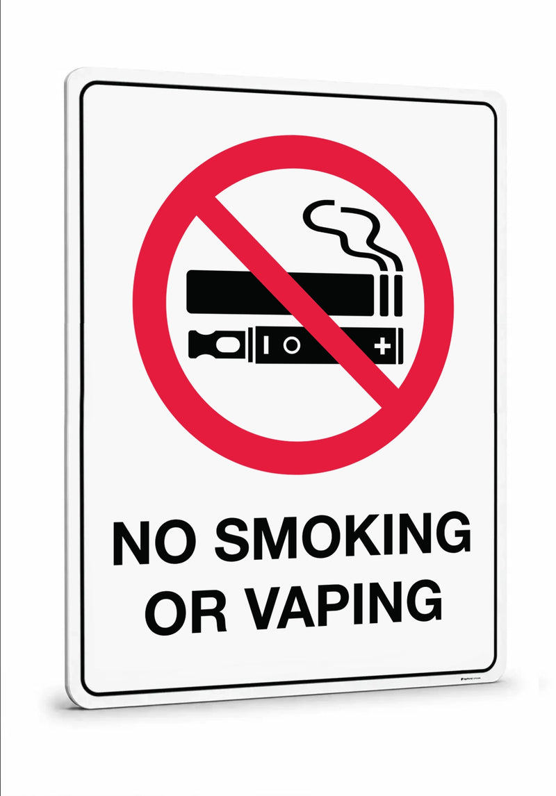 Mandatory & Prohibition Signs - No Smoking Or Vaping