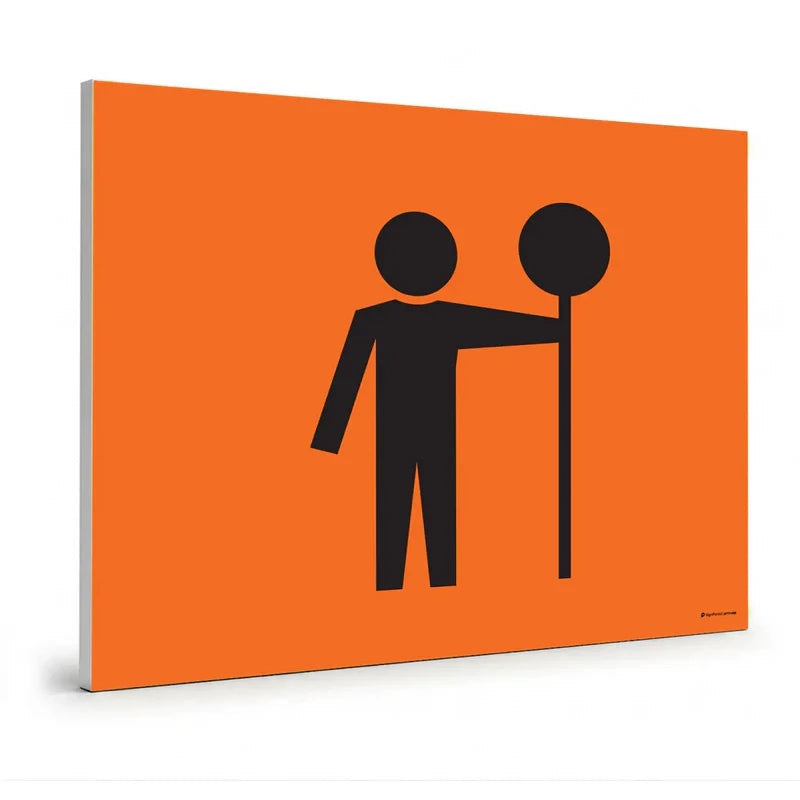 Traffic & Parking - Stop-Slow Worker Picto Swing Stand Sign
