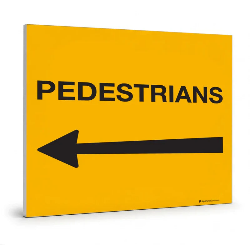 Traffic & Parking - Pedestrians Arrow Left Swing Stand Sign