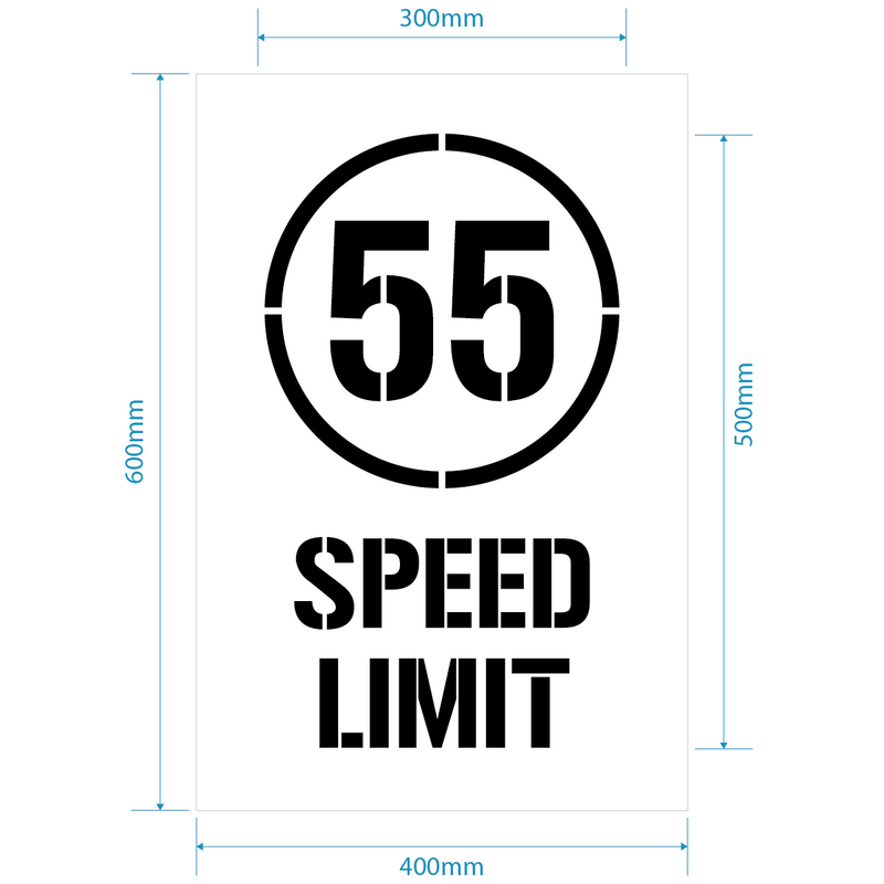 55kph Speed Limit Stencil