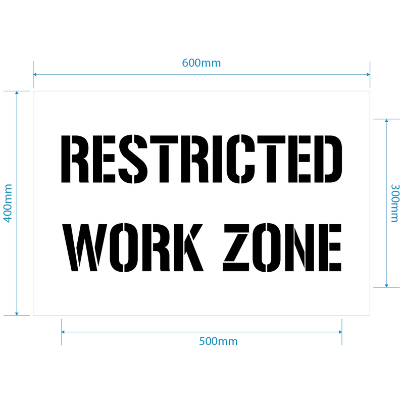 Restricted Work Zone Stencil