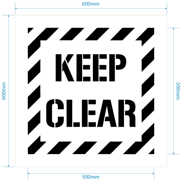 Keep Clear Stencil for Access & Direction Marking