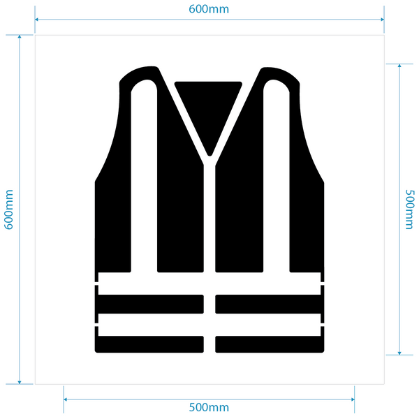 Safety Vest Stencil for PPE Area Marking