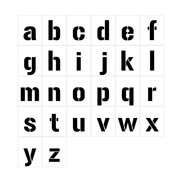 Lowercase Letter Stencils (a-z Set)