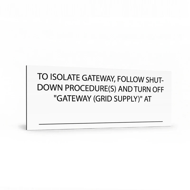To Isolate Gateway Follow Shutdown Procedure and Turn Off Gateway