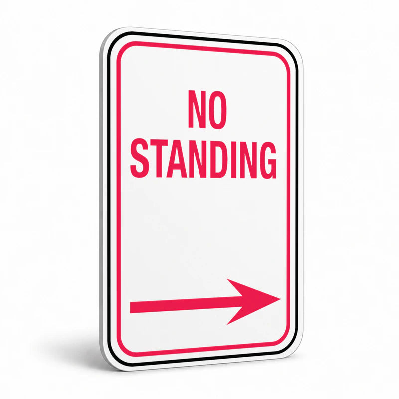 Traffic And Parking - No Standing Right Arrow Sign