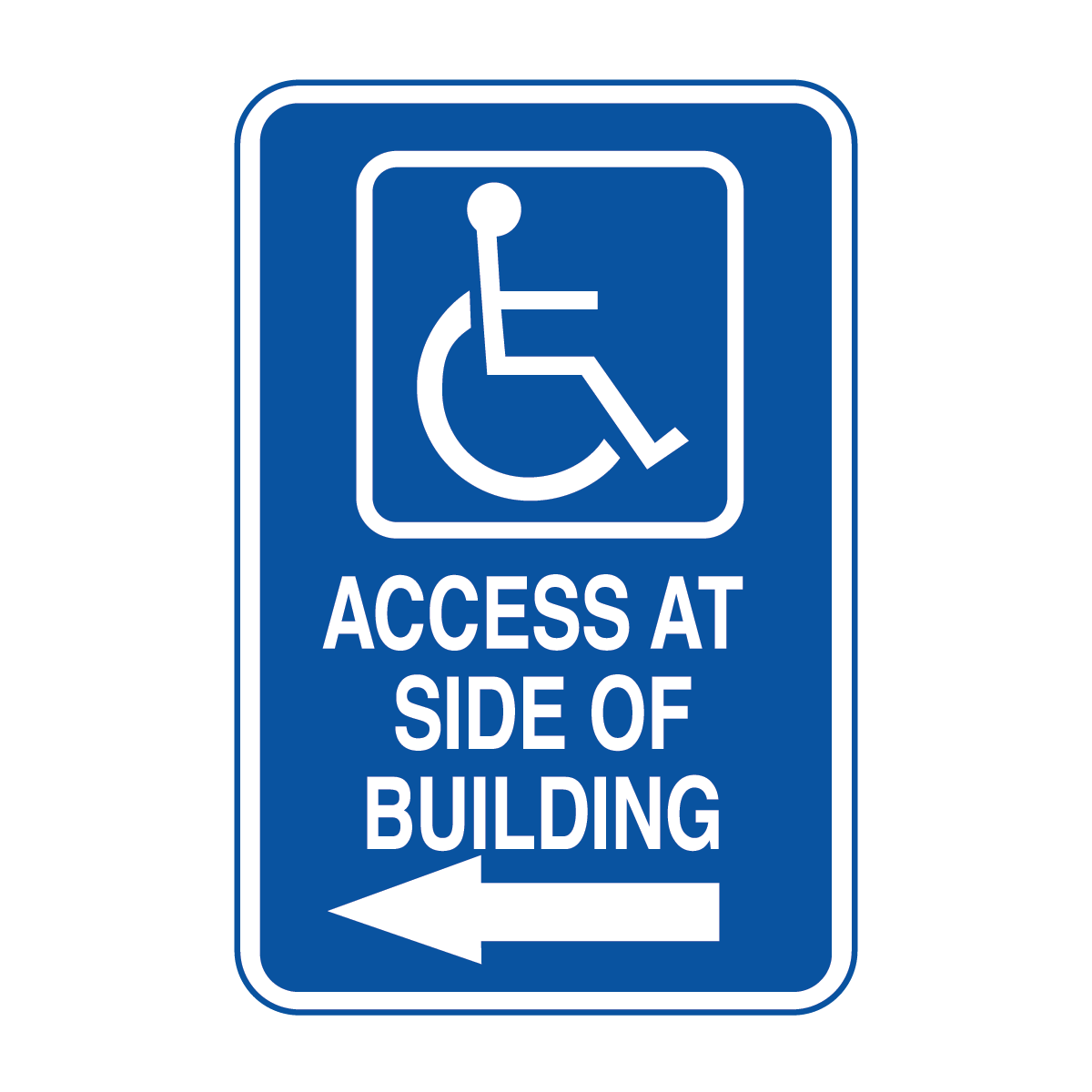 Traffic And Parking - Wheelchair Access At Side Of Buidling Left Arrow Sign