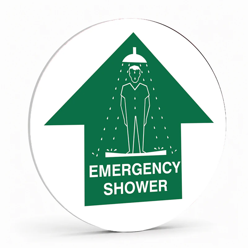 Warehouse And Floor - Emergency Shower Arrow Stickers