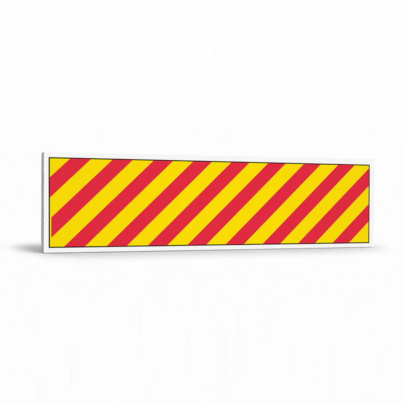 Warehouse And Floor Overhead - Red And Yellow Diagonal Stripes Signs