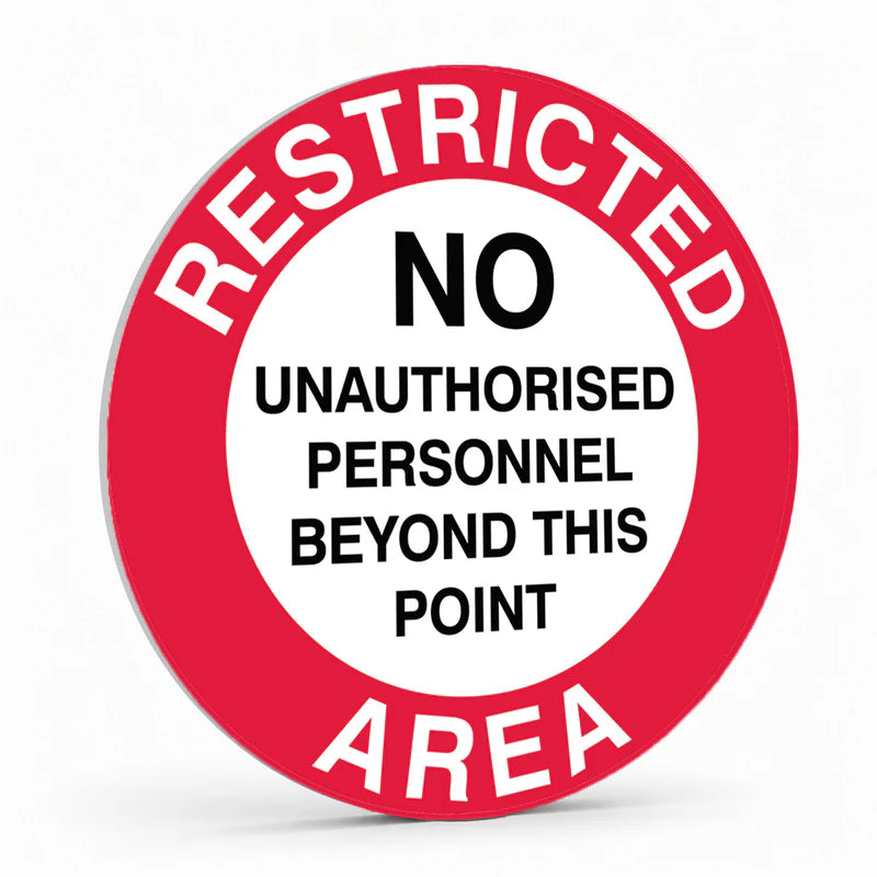 Warehouse And Floor - Restricted Area No Unauthorised Personnel Stickers