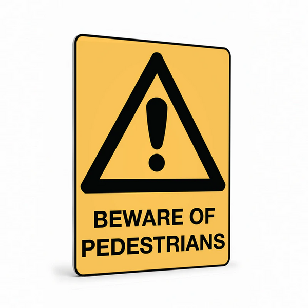 Warning - Beware Of Pedestrians Sign