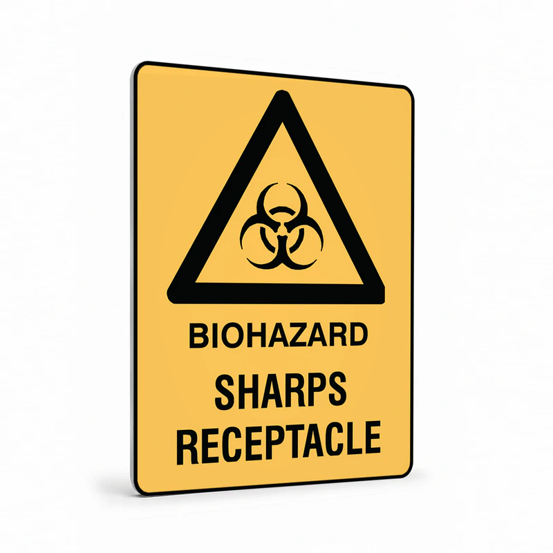 Warning - Biohazard Sharps Sign