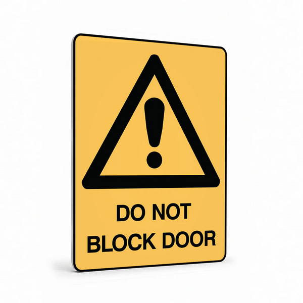 Warning - Do Not Block Door Sign