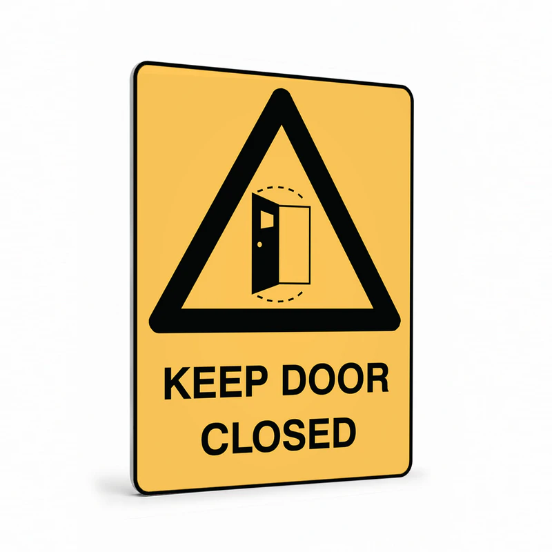 Warning - Keep Door Closed Sign