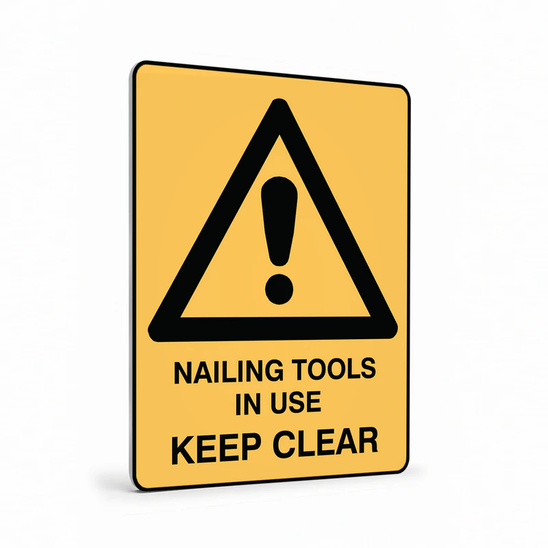 Warning - Nailing Tools In Use Sign