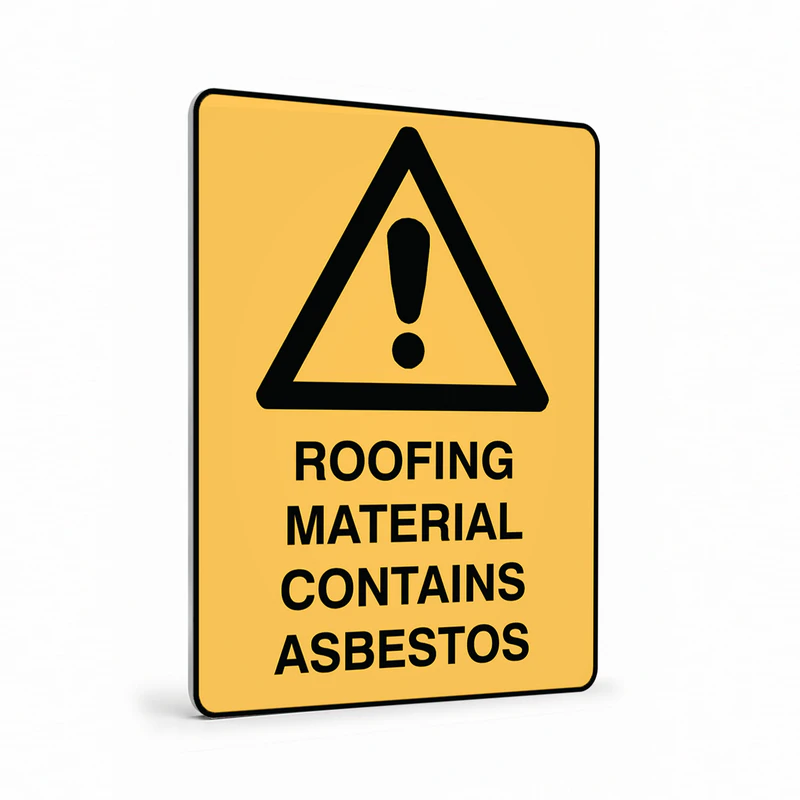 Warning - Roofing Material Asbestos Sign