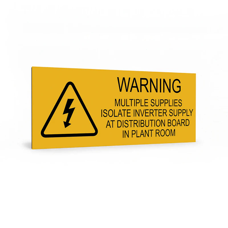 Warning Multiple Supplies Distribution Board in Plant Room