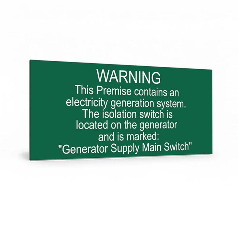 Warning This Premise Contains an Electricity (Generator Main Switch)
