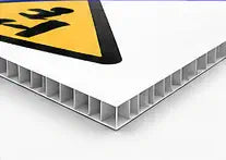 Corflute sign sample showing fluted core